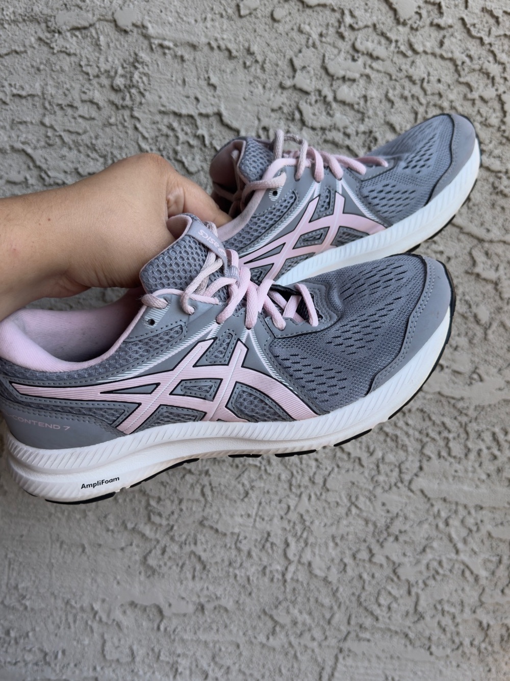 ASICS Gray and Pink Women's Running Sneakers size 8